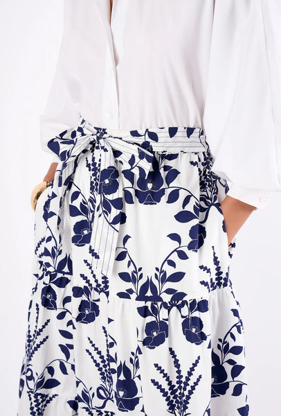 Beyond By Vera Gia Skirt-Lavende Navy