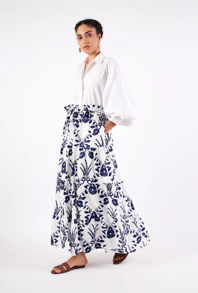 Beyond By Vera Gia Skirt-Lavende Navy