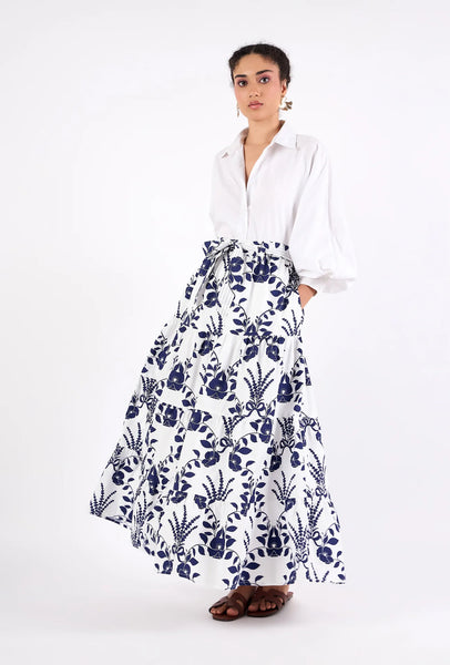 Beyond By Vera Gia Skirt-Lavende Navy