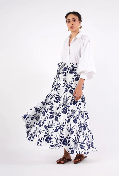 Beyond By Vera Gia Skirt-Lavende Navy