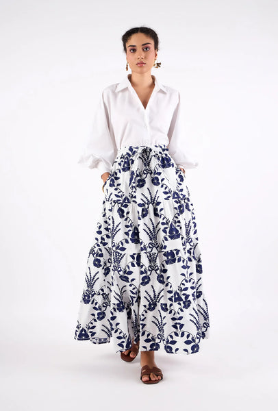 Beyond By Vera Gia Skirt-Lavende Navy