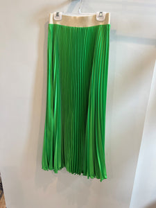 Loyd Ford Satin Midi Skirt-Lime Green