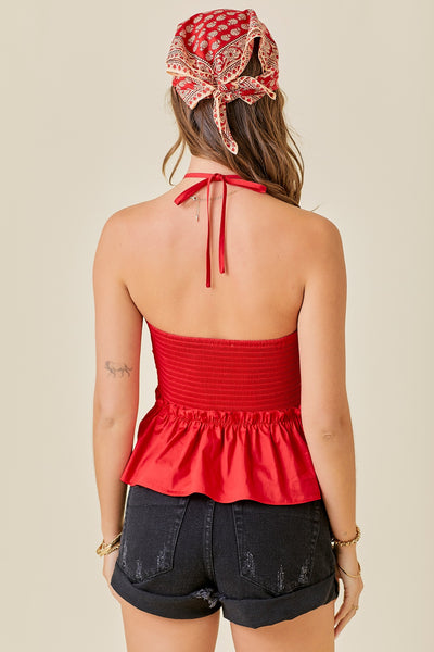 Day + Moon Ruched Halter Top