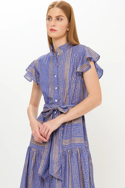 Oliphant Ruffle Collar Button Maxi