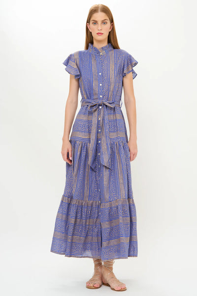 Oliphant Ruffle Collar Button Maxi