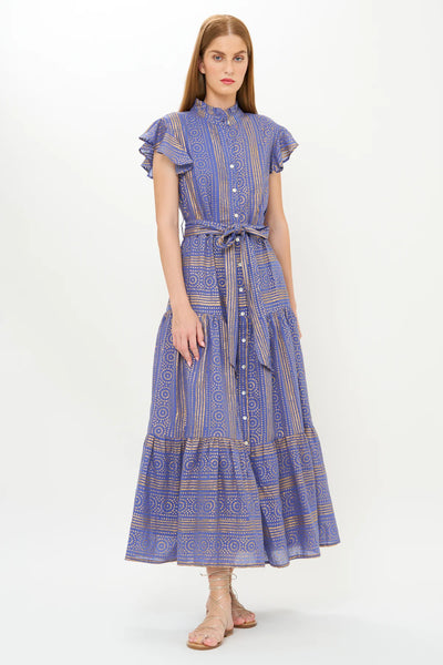 Oliphant Ruffle Collar Button Maxi