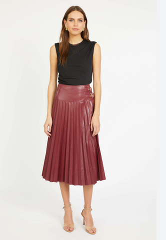 Caballero Hendrix Skirt in Cabernet Vegan Leather