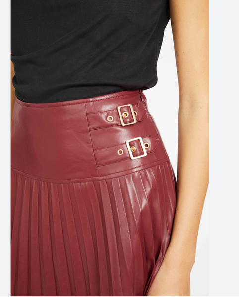 Caballero Hendrix Skirt in Cabernet Vegan Leather