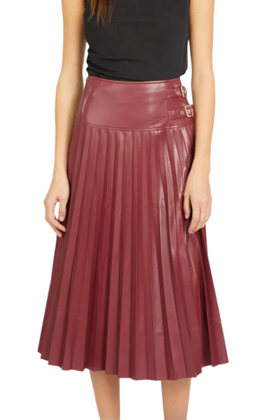 Caballero Hendrix Skirt in Cabernet Vegan Leather