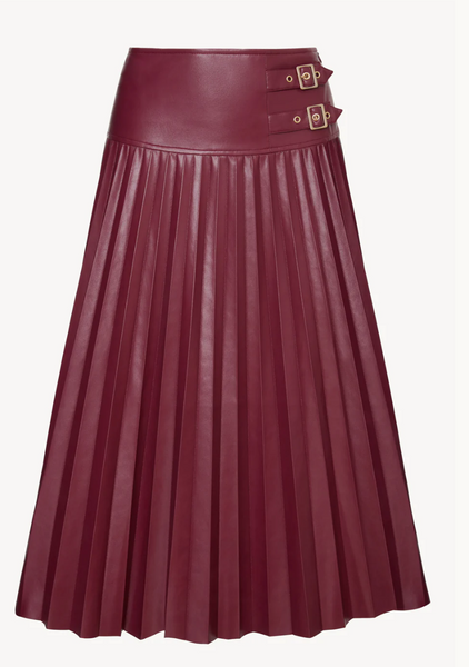 Caballero Hendrix Skirt in Cabernet Vegan Leather