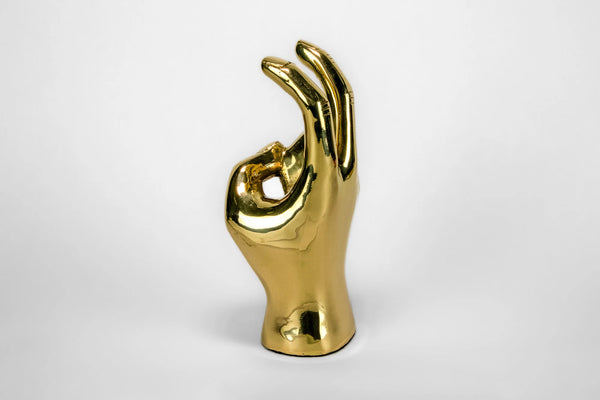 PRIZE Pony Ears Hand Sign Sculpture in Brass