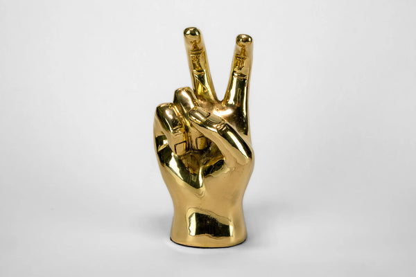 PRIZE Pony Ears Hand Sign Sculpture in Brass
