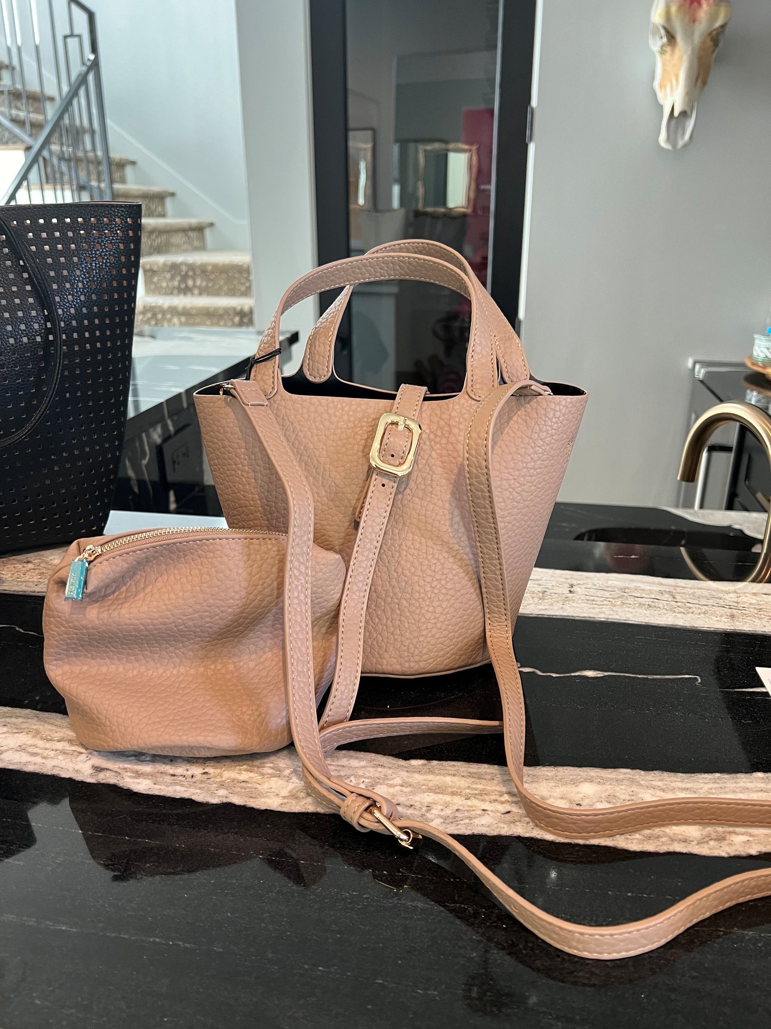 Remi Reid Joya Bucket Bag-Taupe