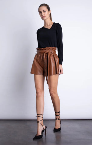 Karina Grimaldi Juana Vegan Leather Shorts