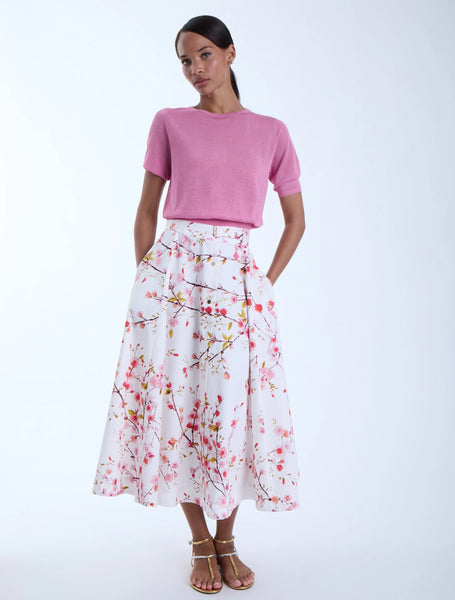 Karina Grimaldi Lola Print Midi Skirt