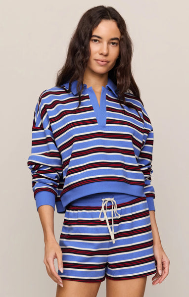 Z Supply Low Key Stripe Fleece Henley