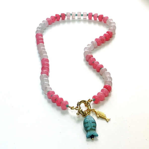 The Silver Wren Luca Stone Candy Fish Necklace