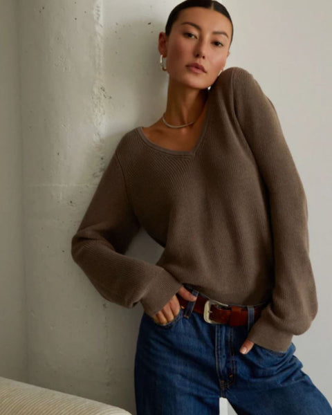 Nation Ltd. Neveah Puff Sleeve V-Neck