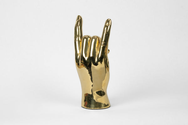 Lisa Lee Bagby Horns Up Brass Sculpture (or Rock and Roll)
