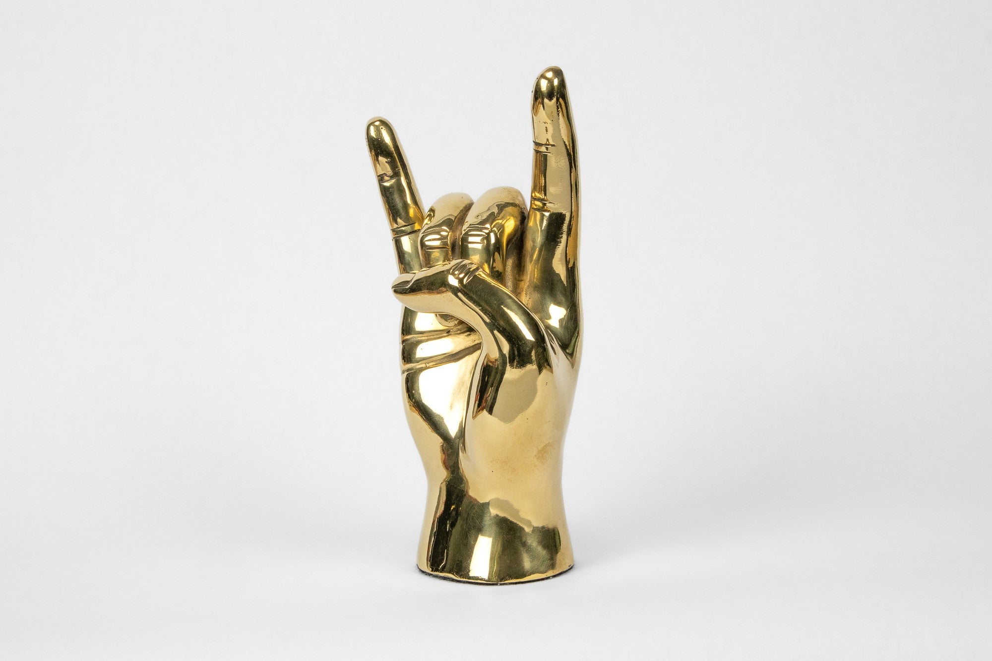 Lisa Lee Bagby Horns Up Brass Sculpture (or Rock and Roll)