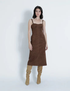 Karina Grimaldi Olivia Suede Midi Dress