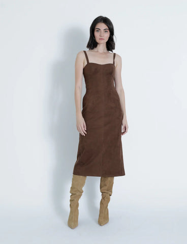 Karina Grimaldi Olivia Suede Midi Dress
