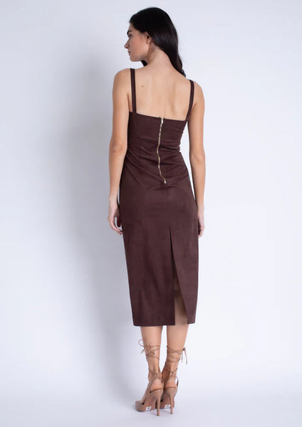 Karina Grimaldi Olivia Suede Midi Dress