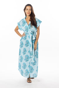 Bindu Paige Dress-Blue Lagoon