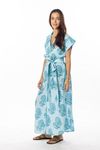 Bindu Paige Dress-Blue Lagoon