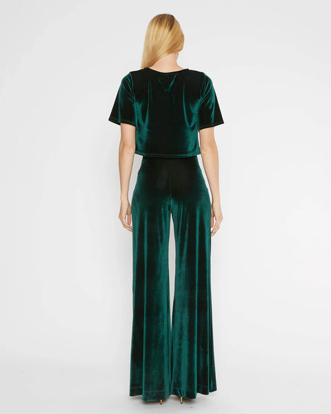 Ripley Rader Emerald Velvet Wide Leg Pant