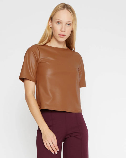 Ripley Rader Vegan Leather Short Sleeve Top