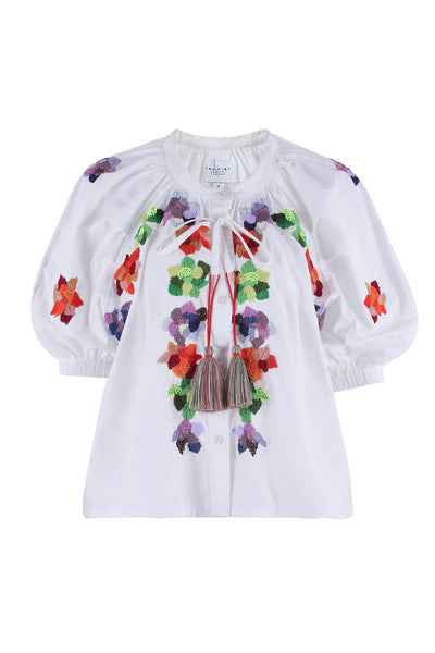 The Shirt 'Minka Shirt' -White Multi Sequin