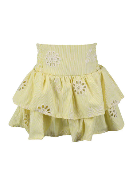 Flowers By Zoe Stripe Embroidery Bow Back Skirt