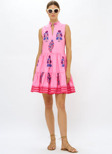 Oliphant Yoke Dress-Boca Pink