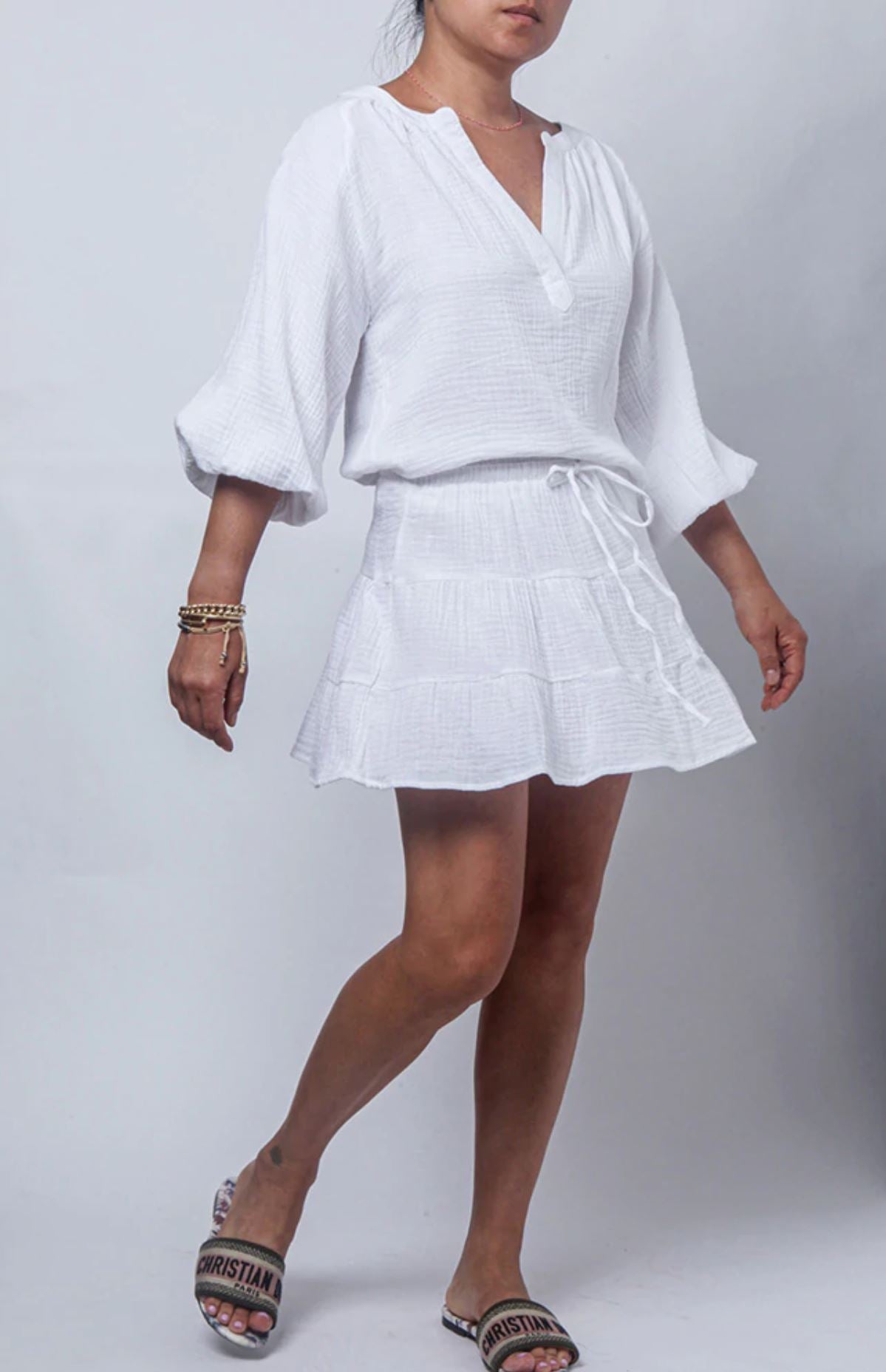 Style Reform Chloe Double Layered Mini Skirt