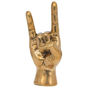 Lisa Lee Bagby Horns Up Brass Sculpture (or Rock and Roll)
