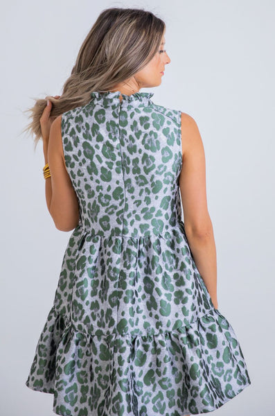 Karlie Leopard Tier Mini Dress